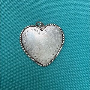 Tiffany & Co. Silver Heart Necklace 1.5 height and 1.5 width
